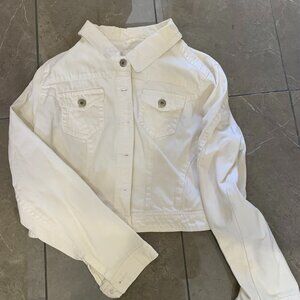 White Women's Jean Jacket - Classic Lightweight Denim. *Fits like a size large*